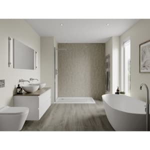 Multipanel Neutrals Collection Creamy White Hydrolock Shower Wall Panel 2400 x 1200mm