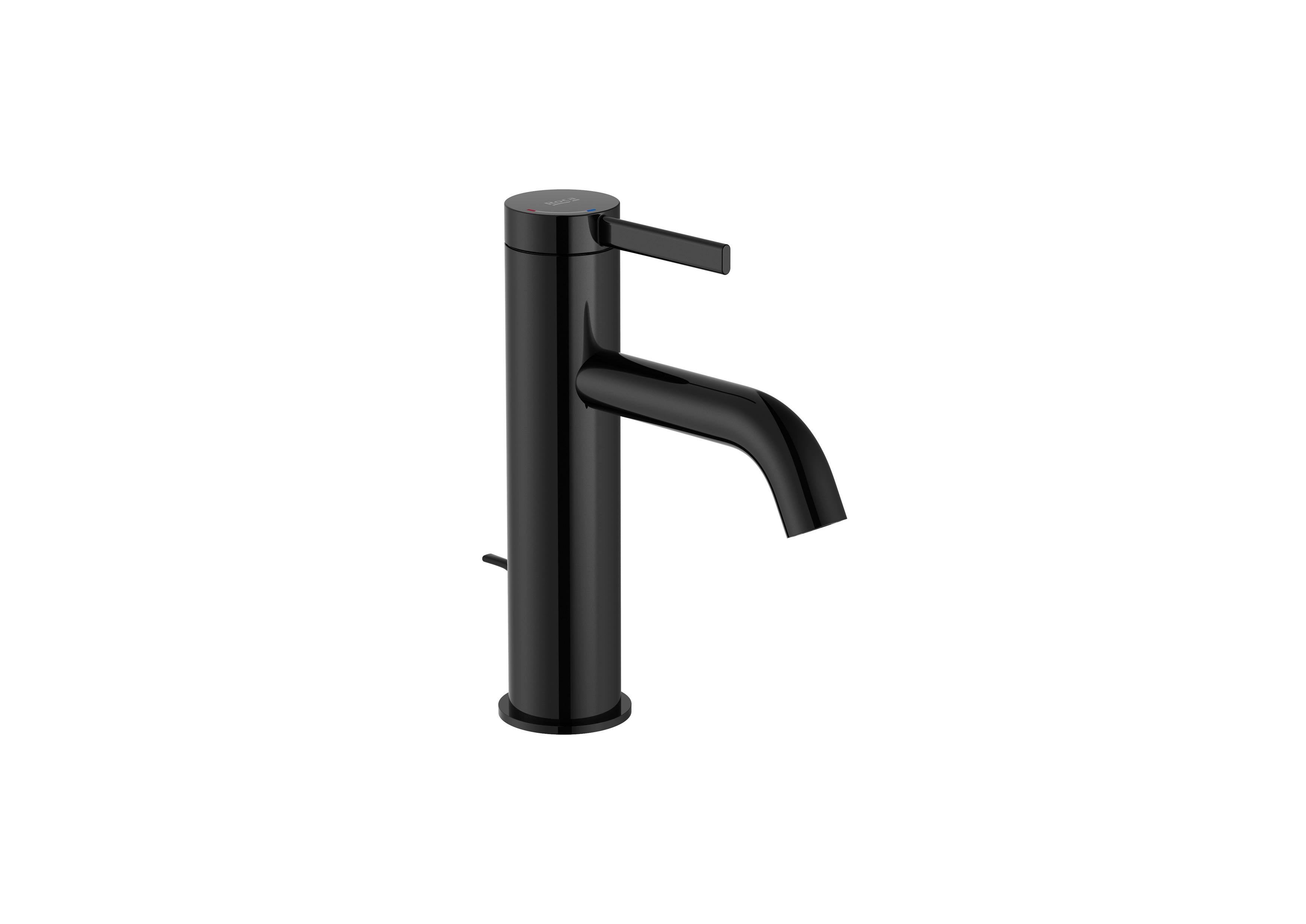 Roca Ona Basin Mixer Tap with Pop-up Waste Titanium Black