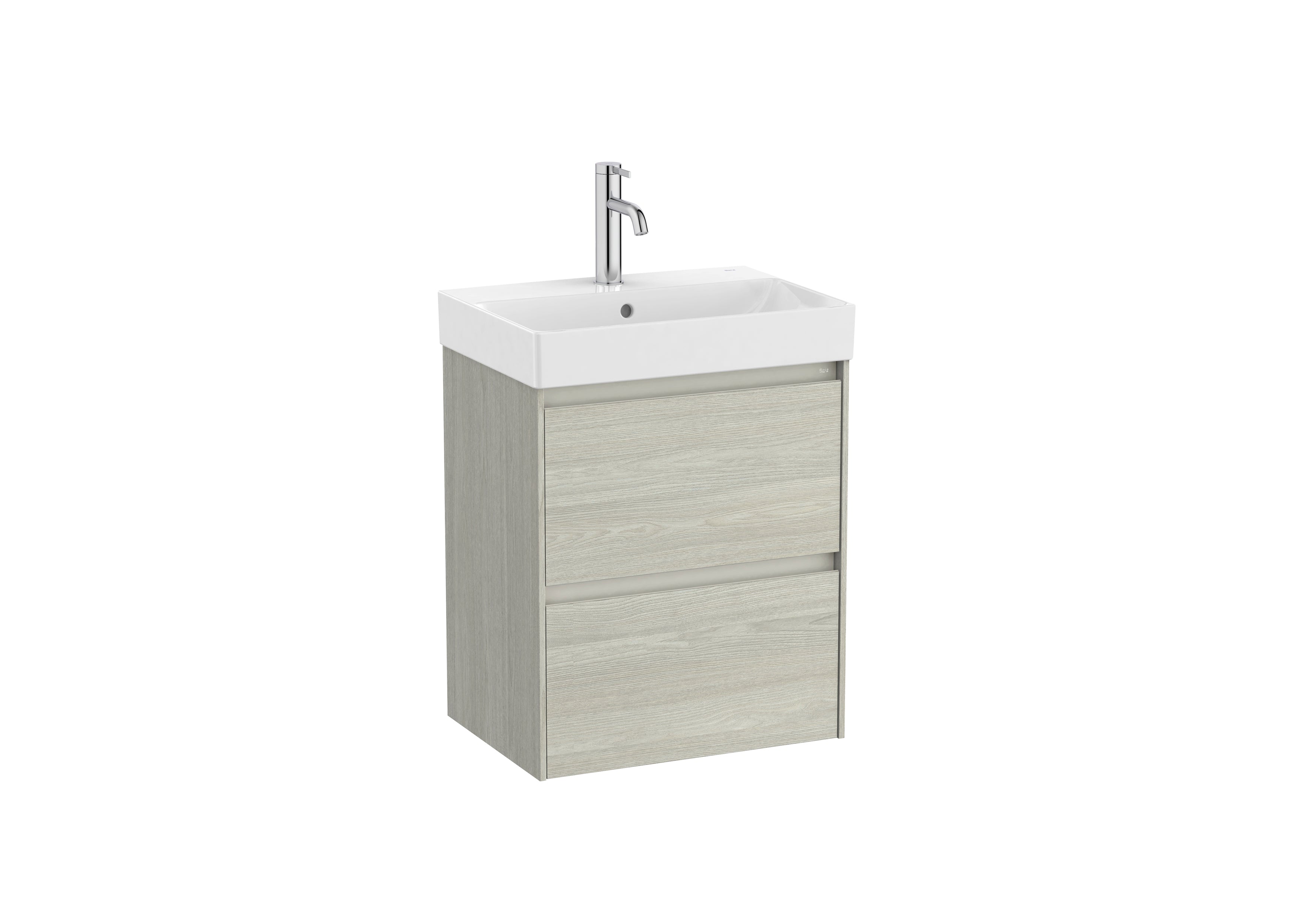 Roca Ona 2 Drawer Vanity Unit & Basin Light Oak 500 x 360 x 645mm