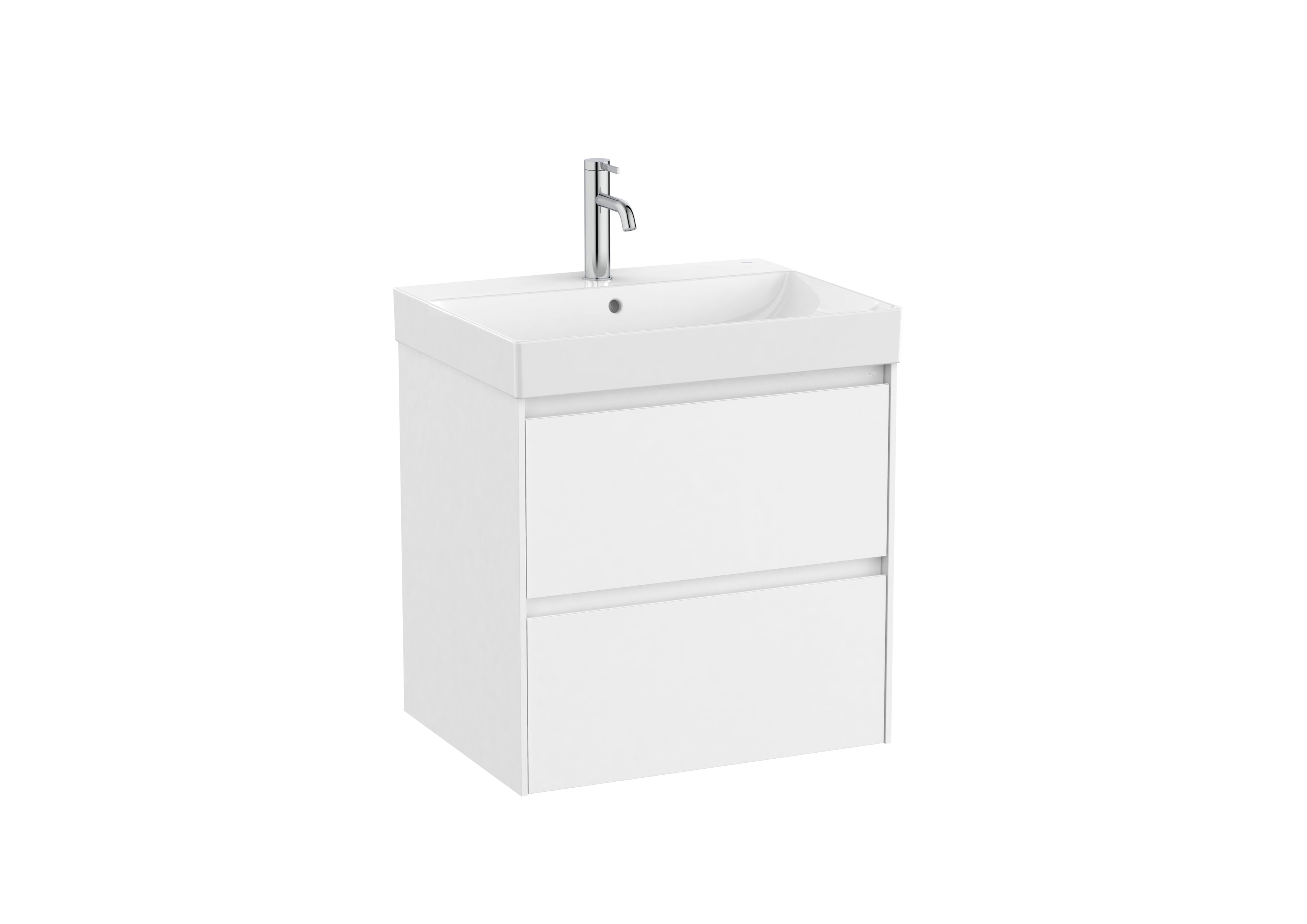Roca Ona 2 Drawer Vanity Unit & Basin White Matt 600 x 460 x 645mm