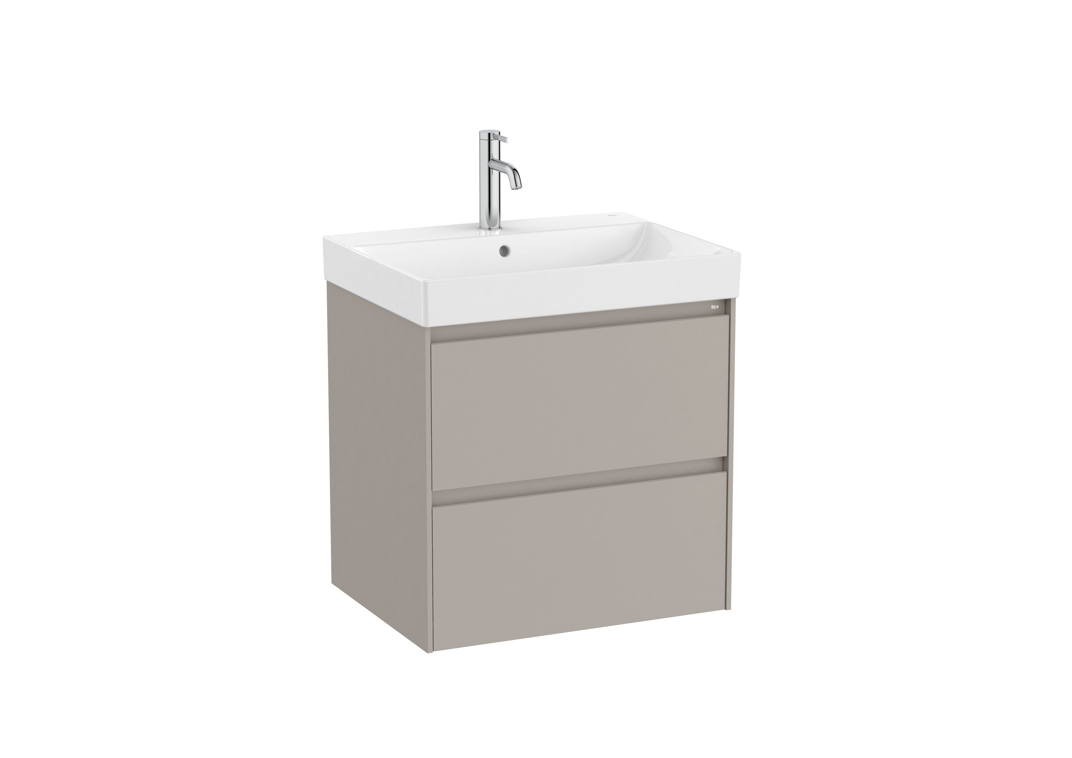 Roca Ona 2 Drawer Vanity Unit & Basin Sand Grey 600 x 460 x 645mm