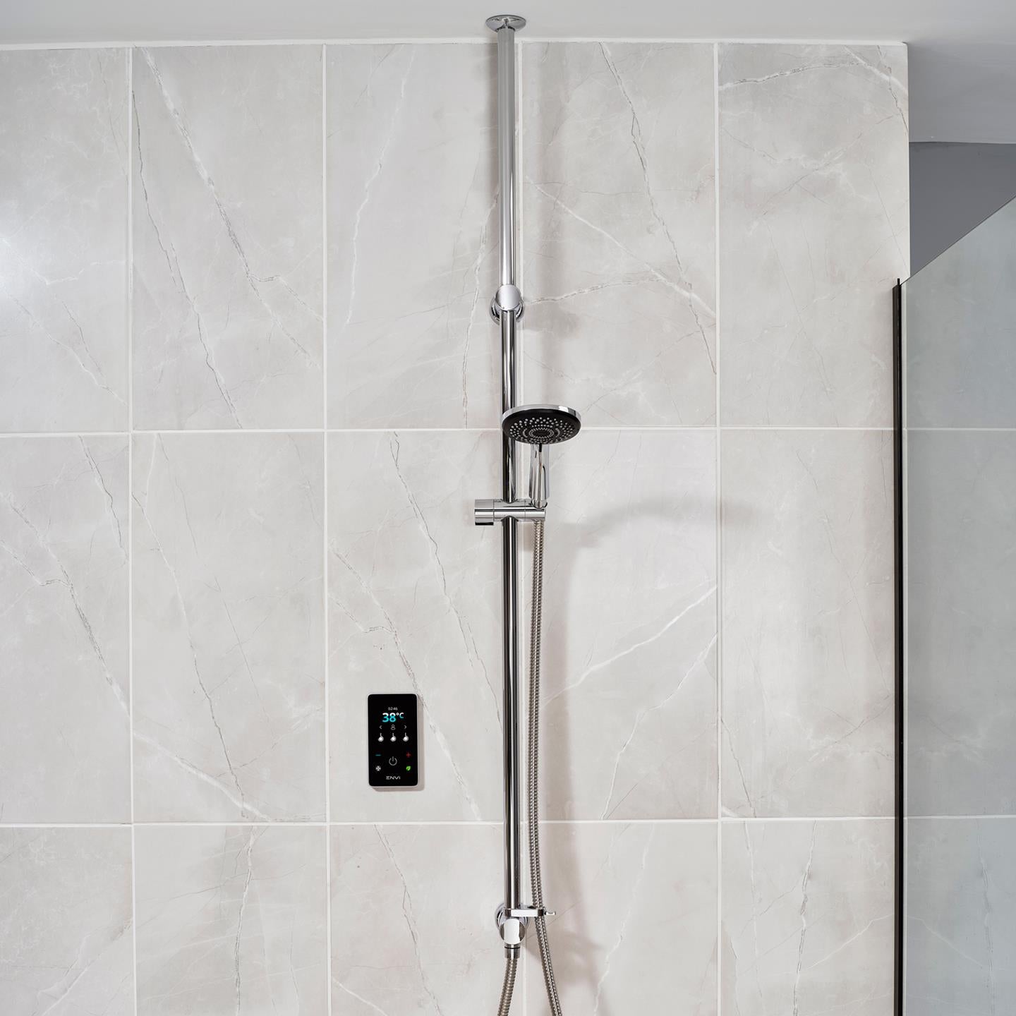 Triton ENVi 10.5kW (Silver) Thermostatic Electric Shower Single Outlet Ceiling Fed Kit