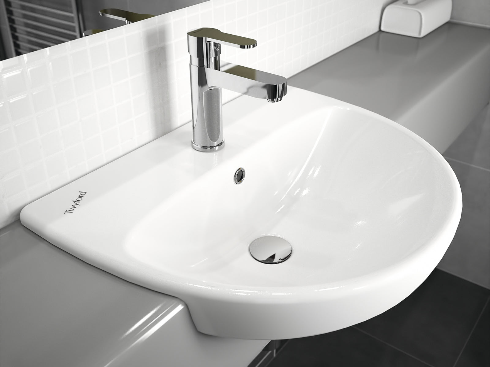 Twyford Alco Semi Recessed Washbasin