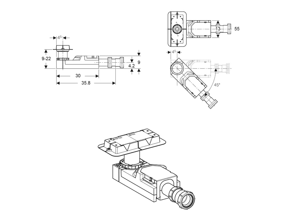 Geberit Installation Set For Shower Channels Of The Cleanline Series 154.154.00.1