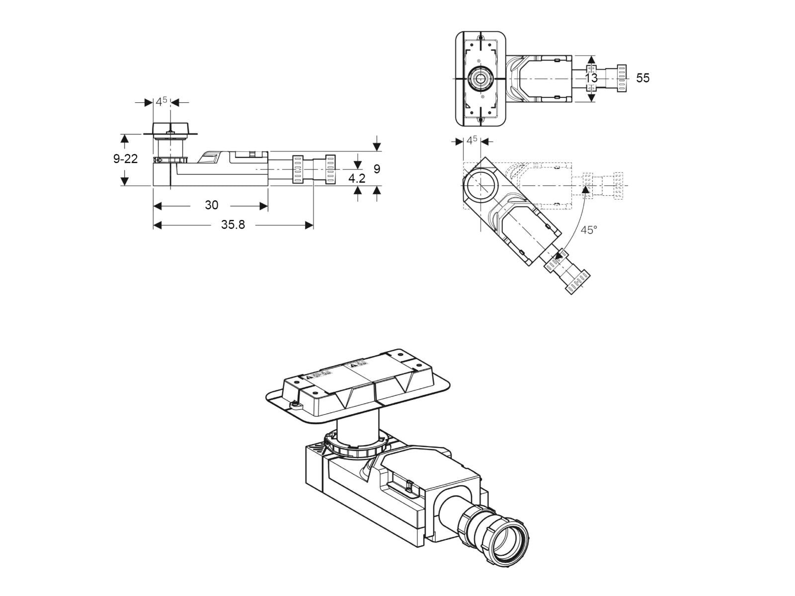 Geberit Installation Set For Shower Channels Of The Cleanline Series 154.154.00.1