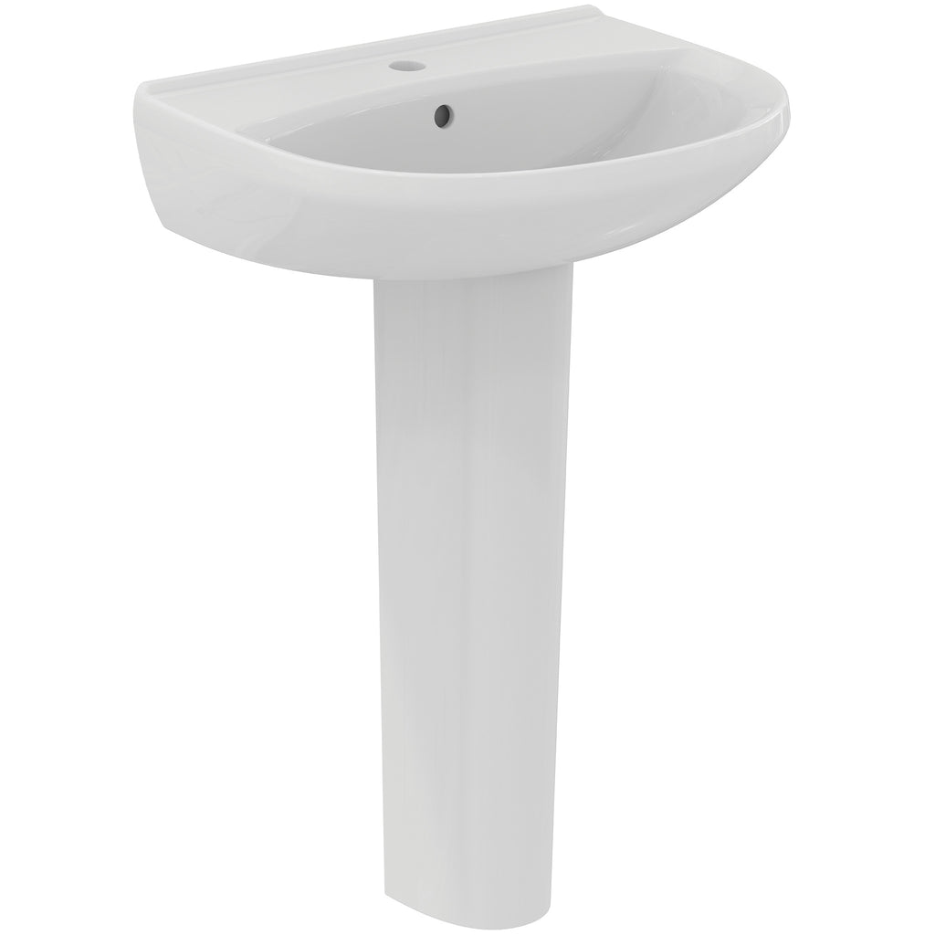 Ideal Standard Simplicity+ Pick Up Pack - Toilet (Including Seat) and 1 Taphole 550mm Basin with Full Pedestal