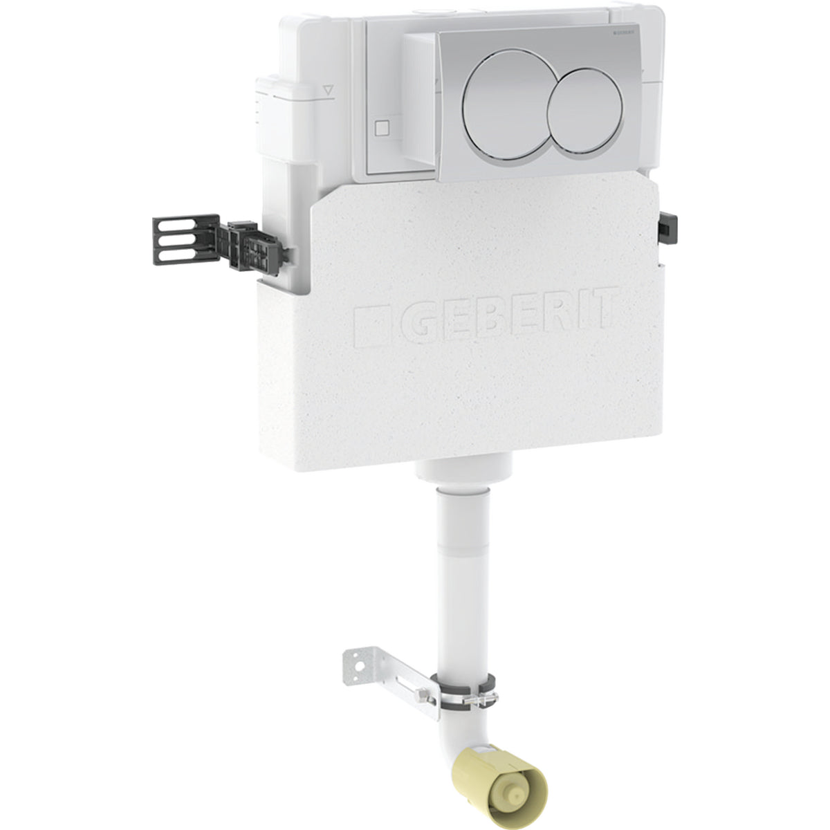 Geberit AL concealed cistern 12 cm 6/3 litres installation height 109 cm with AL01 flush plate round gloss chrome-plated 109.014.21.1
