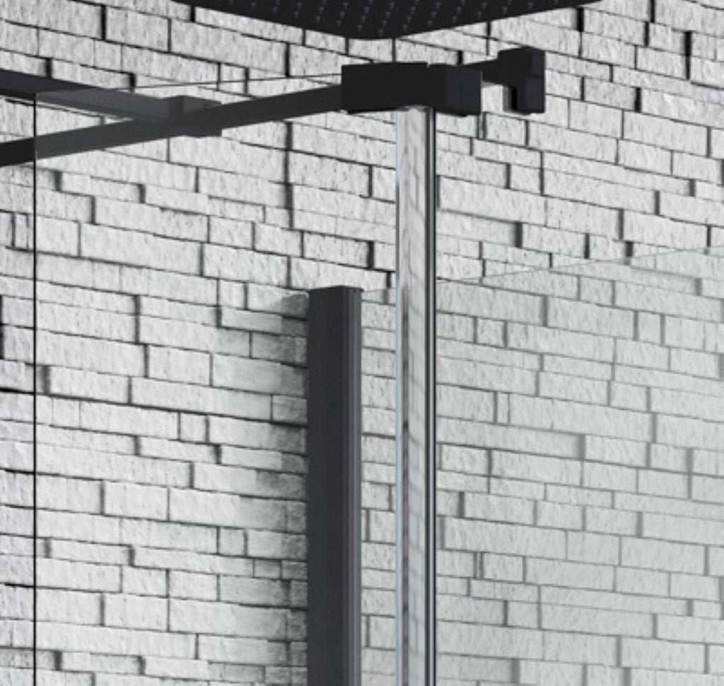 Kudos Showers Ultimate 2 Deflector Panel Hinged 10mm Right Hand 300mm Black