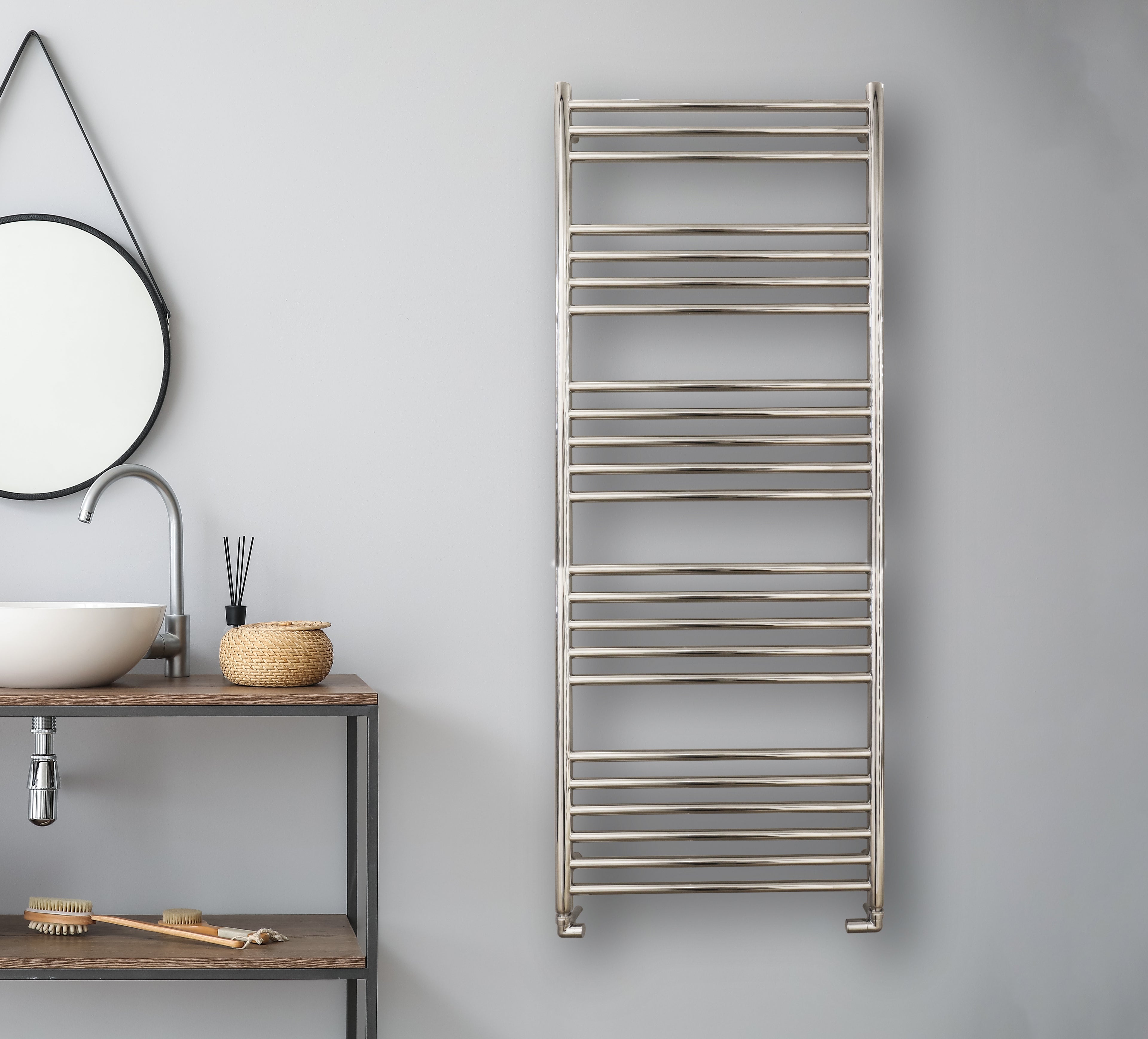 iflo Merapi Polished Stainless Steel Towel Radiator 1500 x 600mm