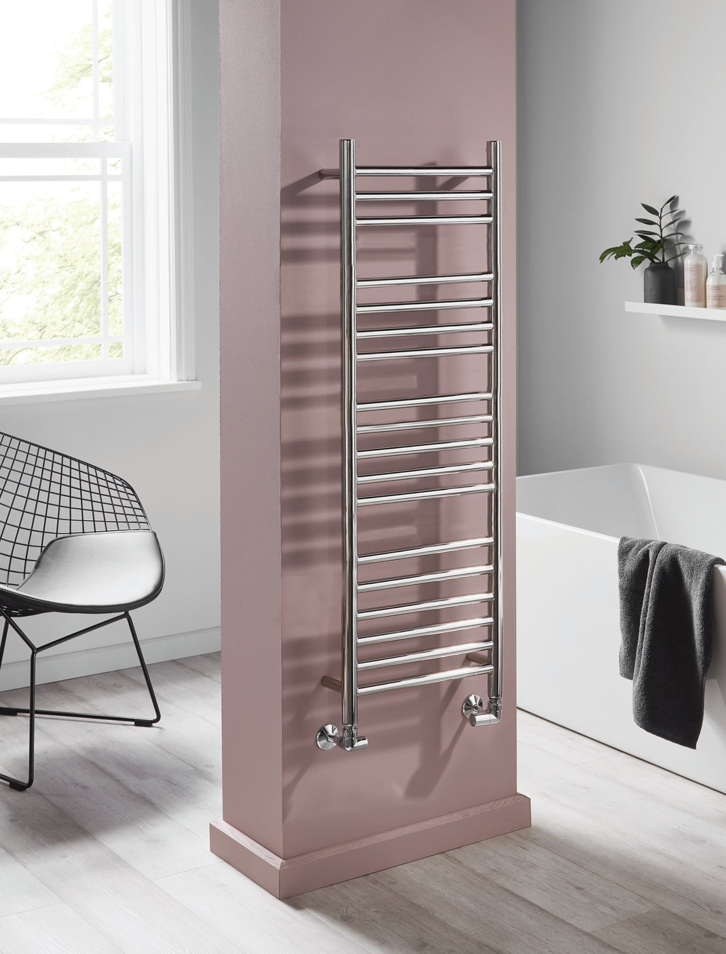iflo Merapi Polished Stainless Steel Towel Radiator 1200 x 600mm