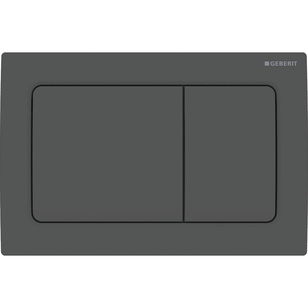 Geberit Alpha01 flush plate for dual flush, square: black matt 115.055.14.1