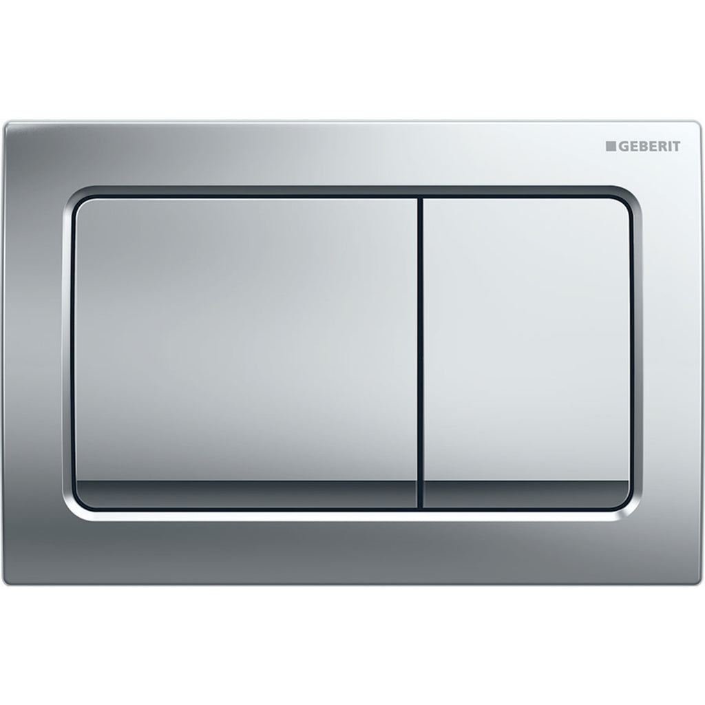 Geberit Alpha01 flush plate for dual flush, square: gloss chrome-plated 115.055.21.1