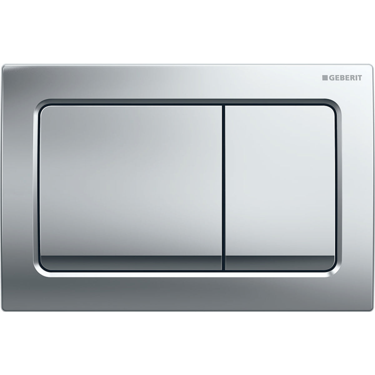 Geberit Alpha01 flush plate for dual flush, square: gloss chrome-plated 115.055.21.1