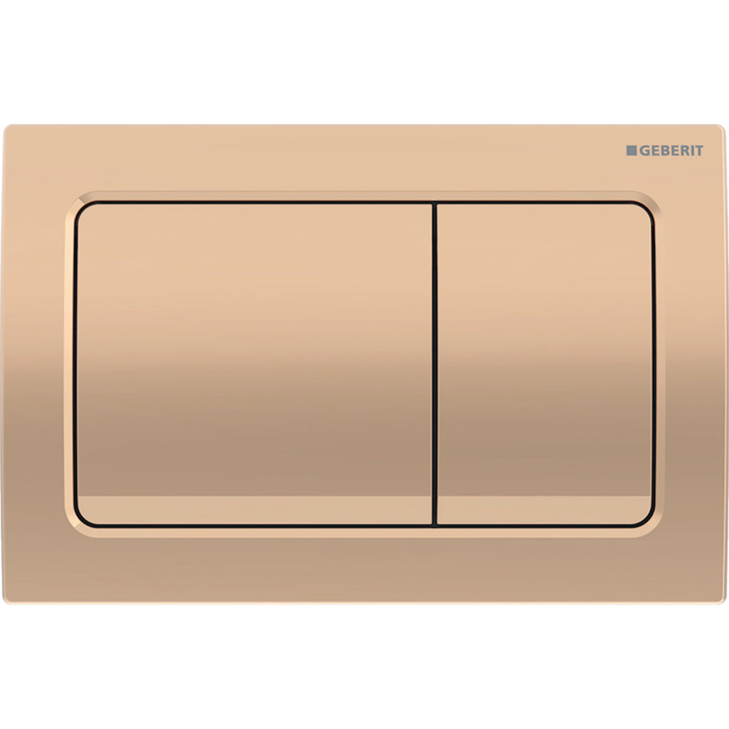Geberit Alpha01 flush plate for dual flush, square: red gold / matt 115.055.QA.1