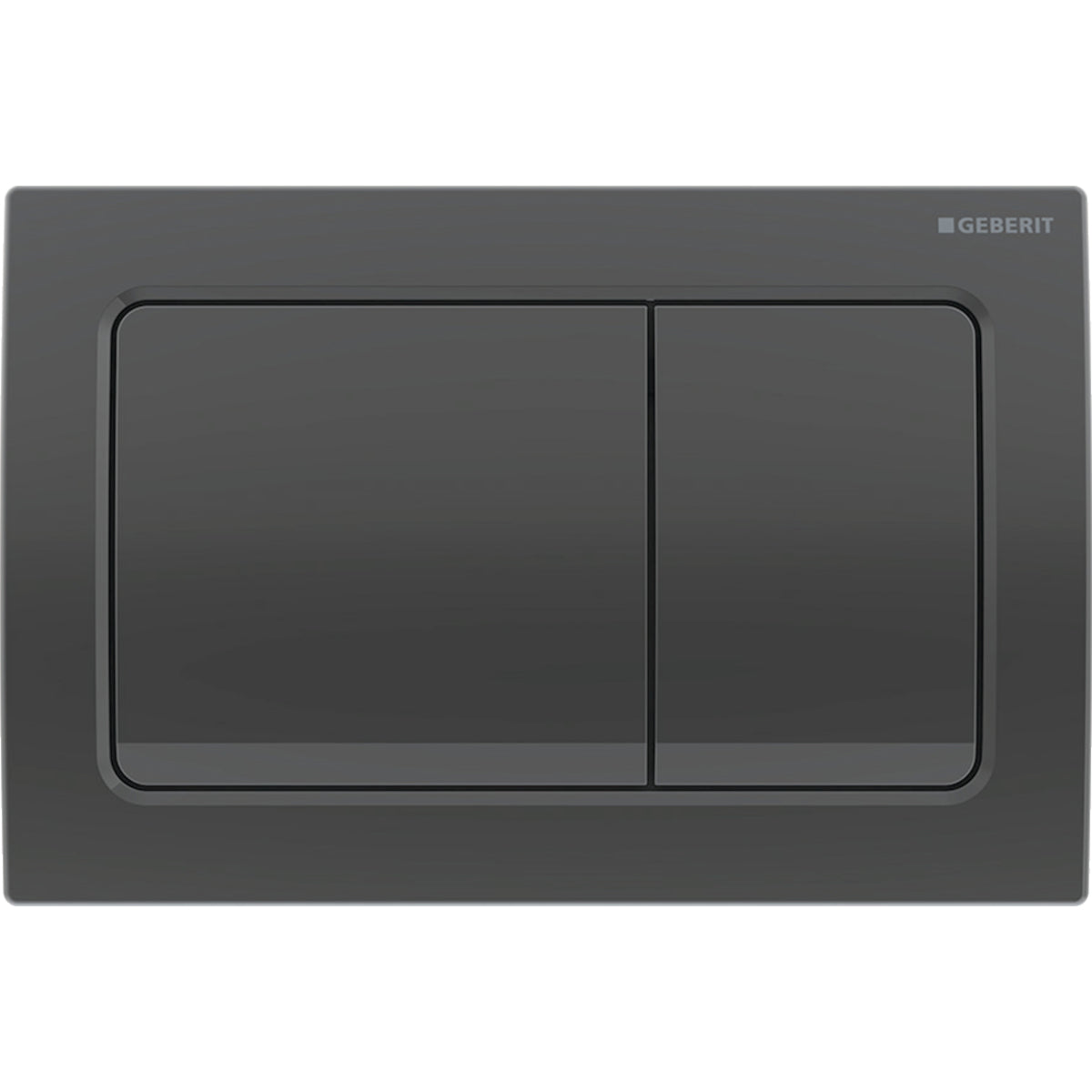 Geberit Alpha01 flush plate for dual flush, square: black chrome / matt 115.055.QC.1