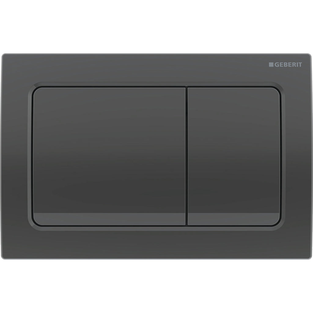 Geberit Alpha01 flush plate for dual flush, square: black chrome / matt 115.055.QC.1