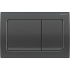 Geberit Alpha01 flush plate for dual flush, square: black chrome / matt 115.055.QC.1