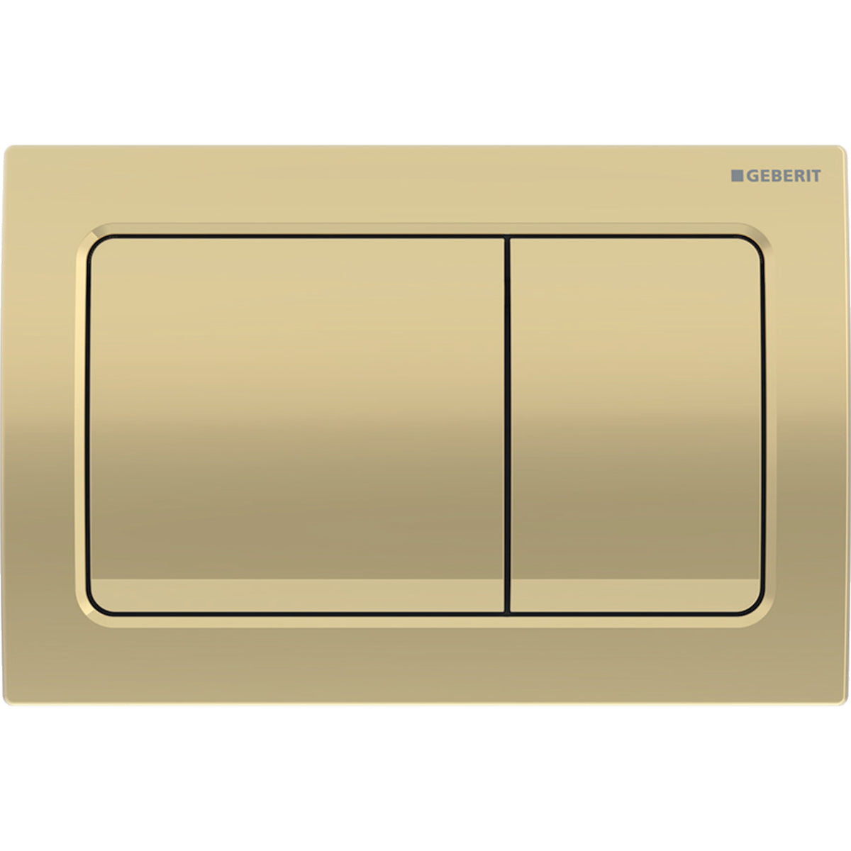 Geberit Alpha01 flush plate for dual flush, square: brass-coloured / matt 115.055.QE.1