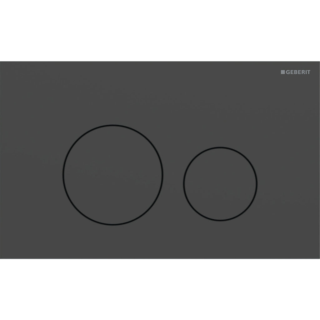Geberit SIG40 ACT plate for dual flush round black matt easy-to-clean coated 115.628.14.1