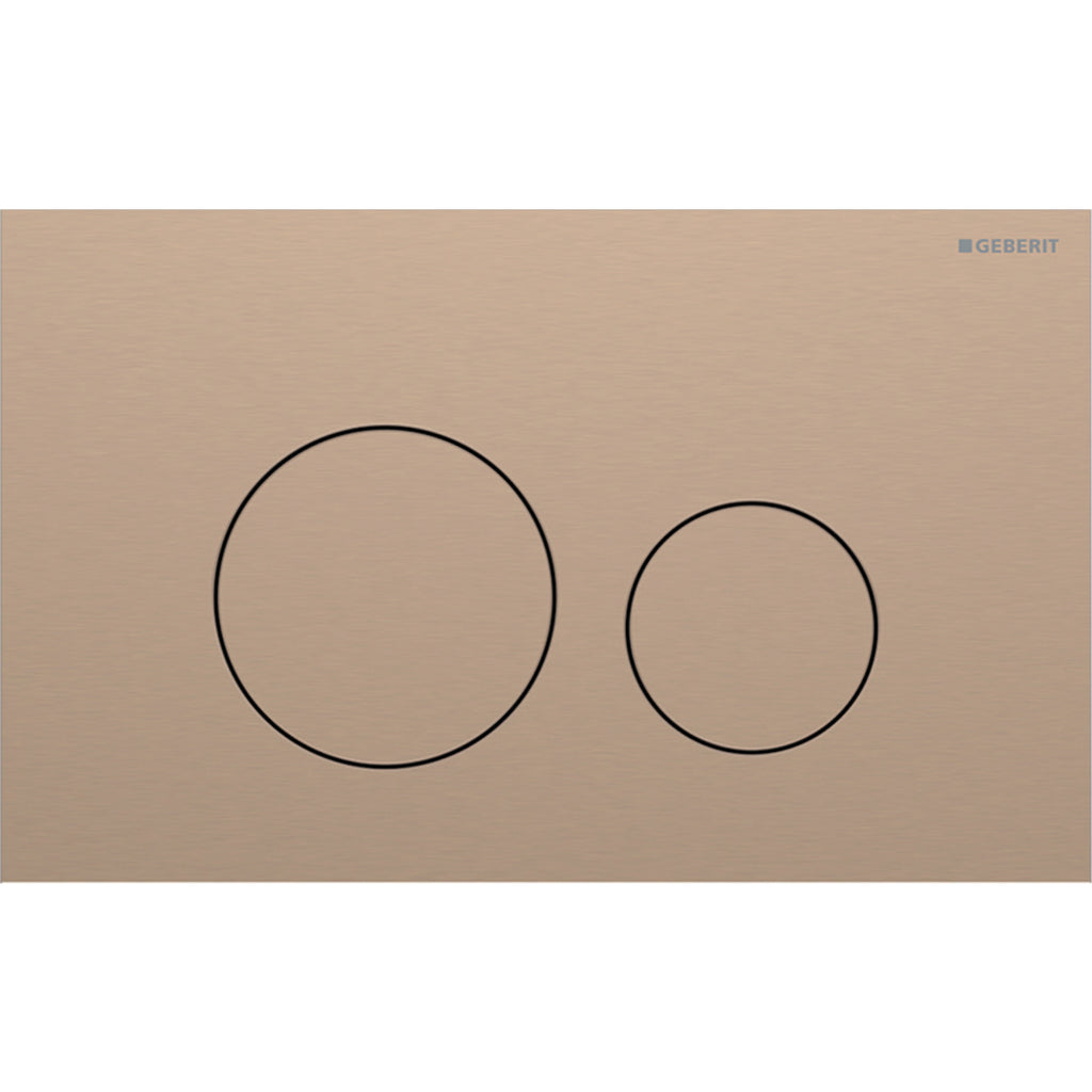 Geberit SIG40 ACT plate for dual flush round red gold brushed easy-to-clean coated 115.628.QB.1