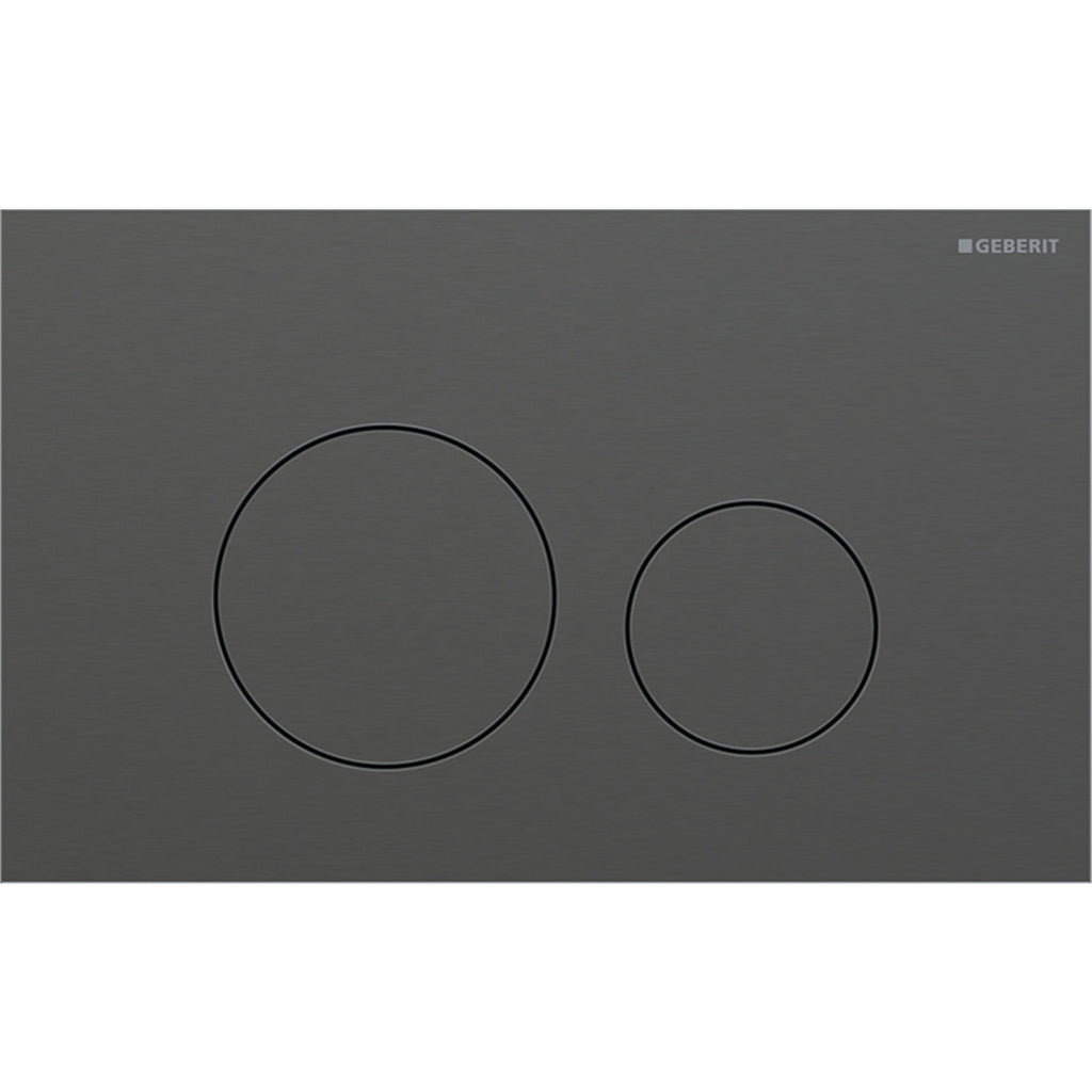 Geberit SIG40 ACT plate for dual flush round black chrome brushed easy-to-clean coated 115.628.QD.1