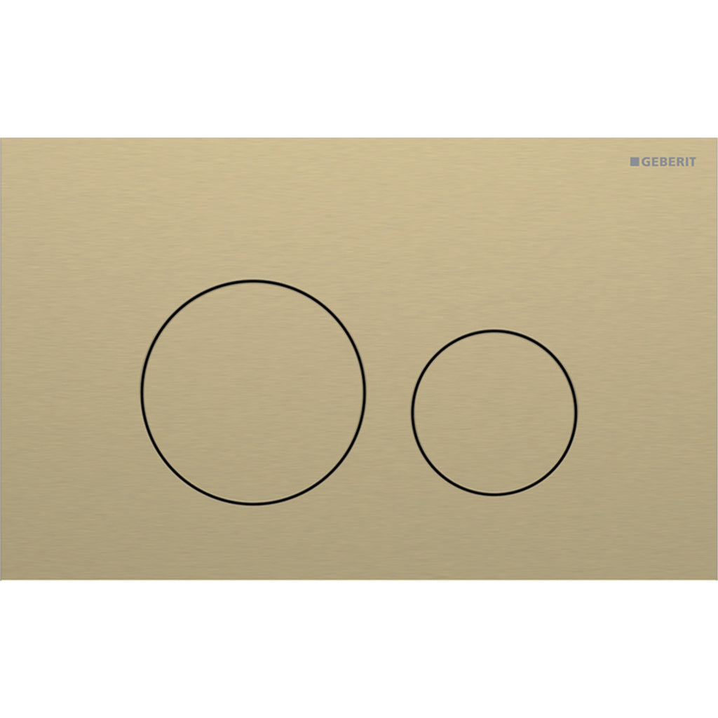Geberit SIG40 ACT plate for dual flush round brass-coloured brushed easy-to-clean coated 115.628.QF.1