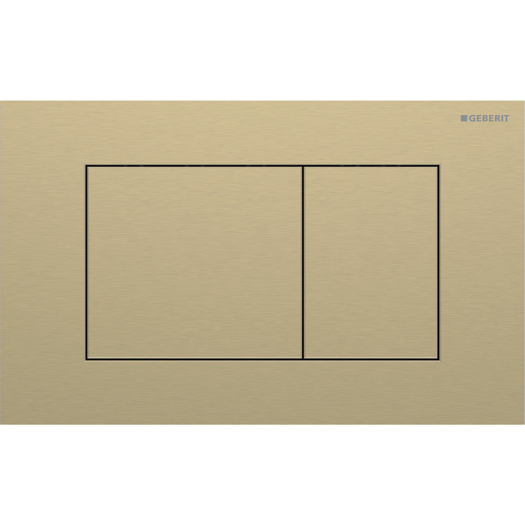 Geberit SIG40 ACT plate for dual flush square brass-coloured brushed easy-to-clean coated 115.629.QF.1