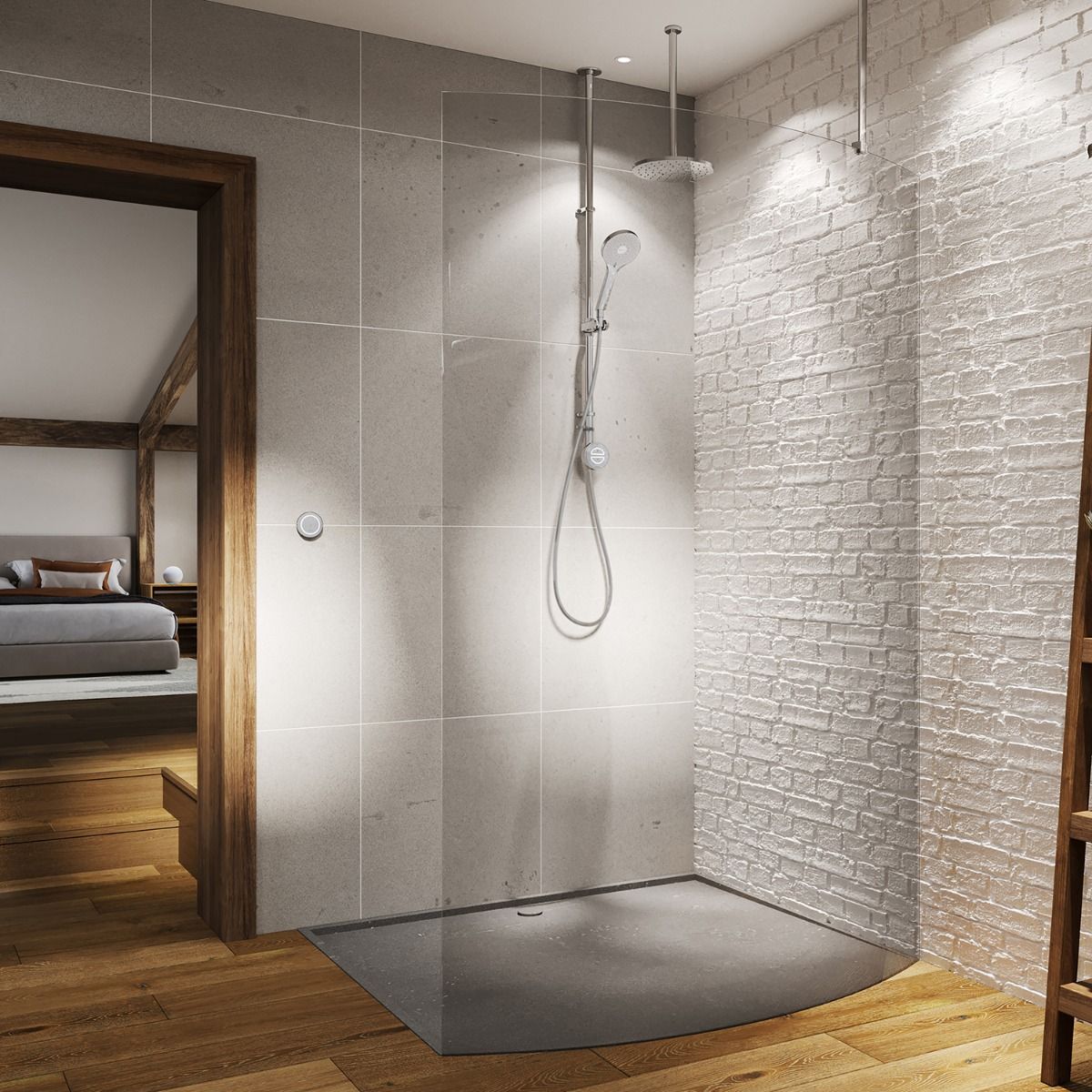Aqualisa Unity Q Smart Shower Exposed With Adjustable And Ceiling Fixed Head HP/CombiUTQ.A1.EV.DVFC.23