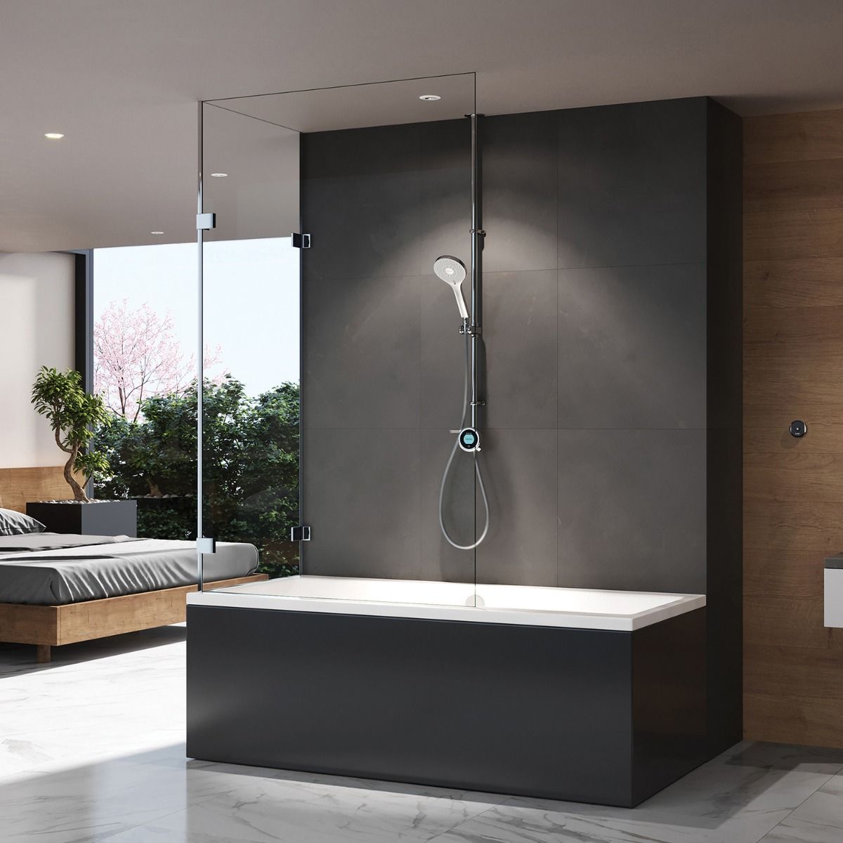 Aqualisa Optic Q Smart Shower Exposed With Bath Fill Gravity Fed OPQ.A2.EV.DVBTX.23