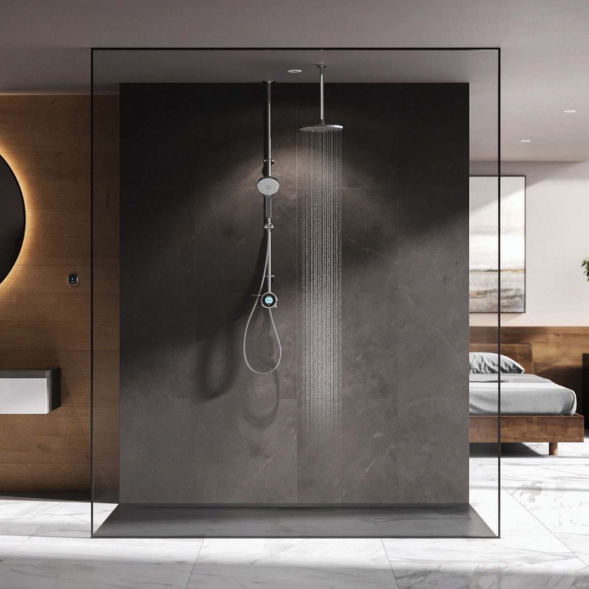 Aqualisa Optic Q Smart Shower Exposed With Adjustable And Ceiling Fixed Head HP/CombiOPQ.A1.EV.DVFC.23
