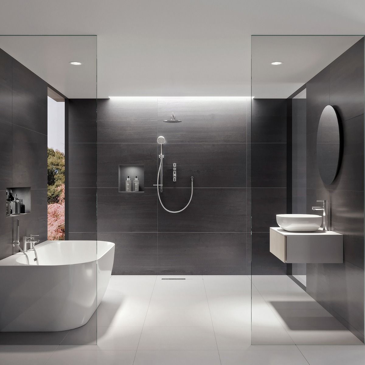 Aqualisa iSystem Smart Divert Concealed Adjustable With Wall Fx Heads Gp ISD.A2.BV.DVFW.23