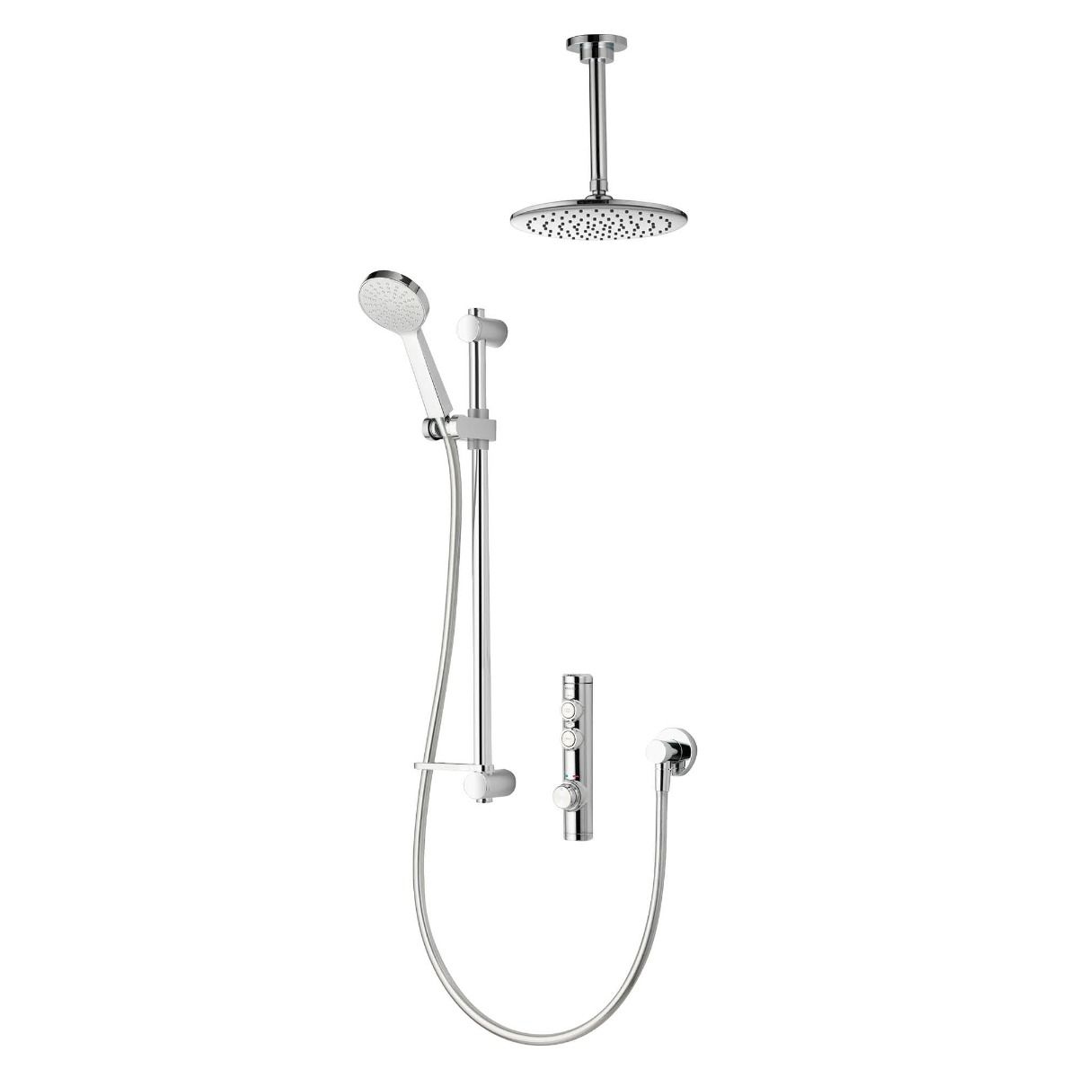Aqualisa iSystem Smart Divert Concealed Adjustable With Ceiling Fixed Heads Gp ISD.A2.BV.DVFC.23