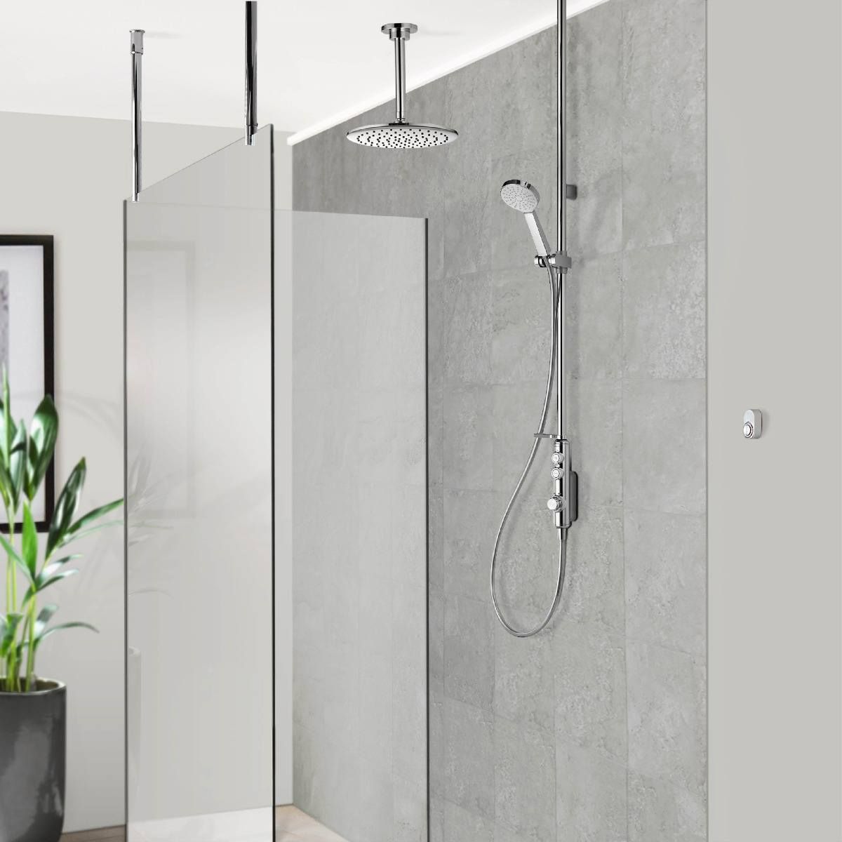 Aqualisa iSystem Smart Divert Exp Adjustable With Ceiling Fx Heads HP/CombiISD.A1.EV.DVFC.23