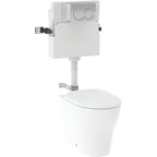 Geberit Alpha set of concealed cistern 12 cm, 6- / 3-litre, installation height 109 cm, with Alpha01 flush plate and Selnova floor-standing WC, back-to-wall, Rimfree: gloss chrome-plated 118.363.21.2