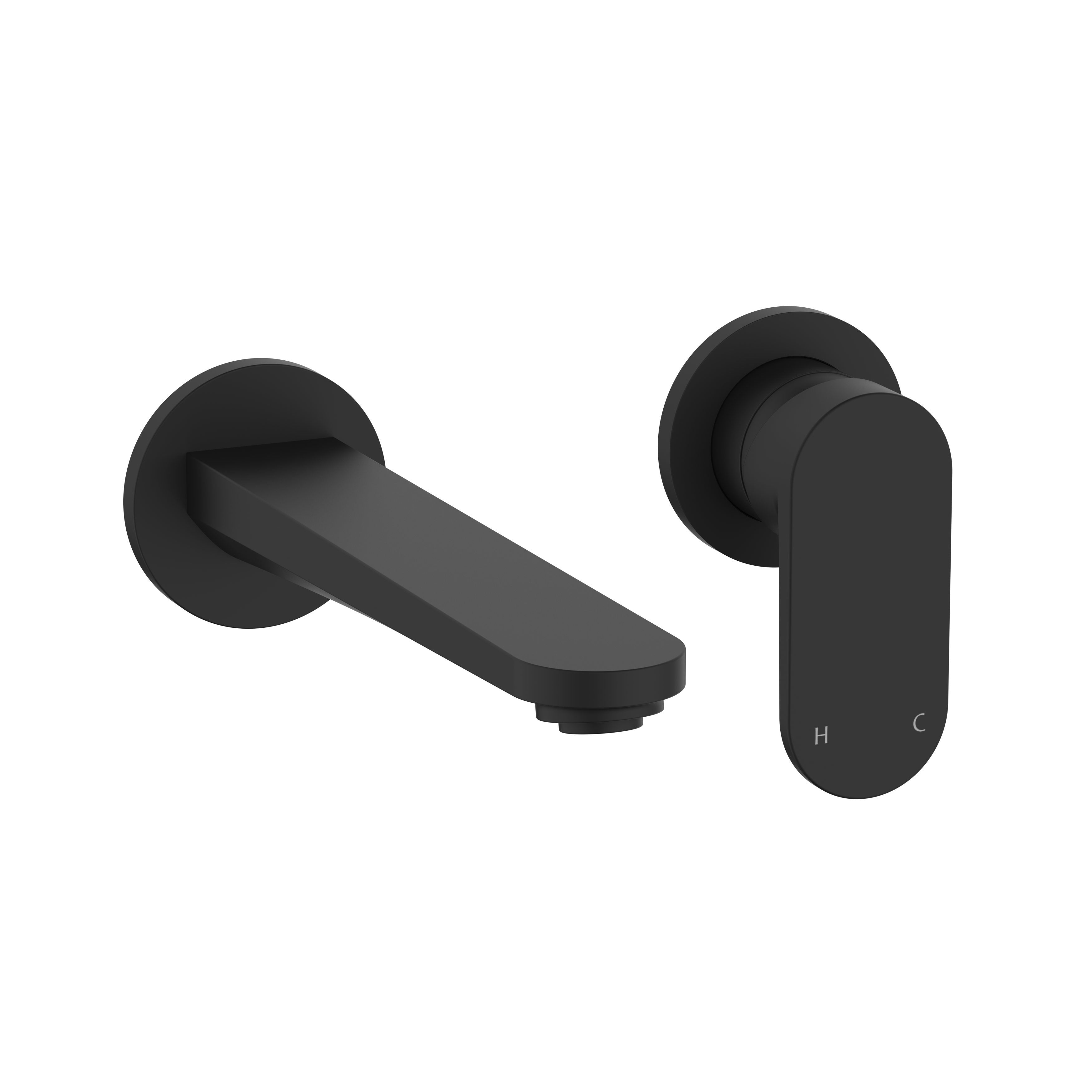 Crosswater Drift 2H Basin Set Wall Mounted Matt Black