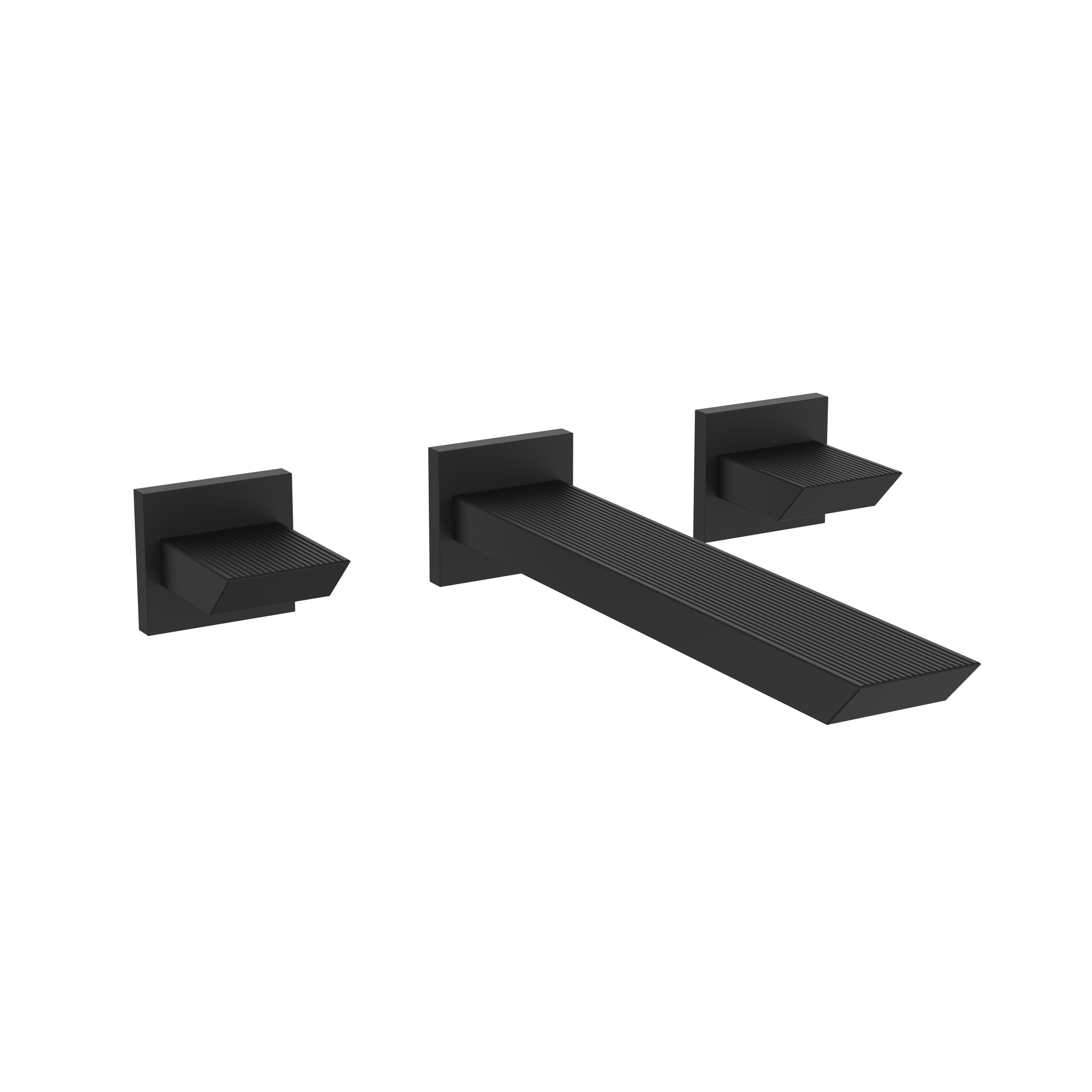Crosswater Limit 3H Basin Set Wall Mounted Matt Black
