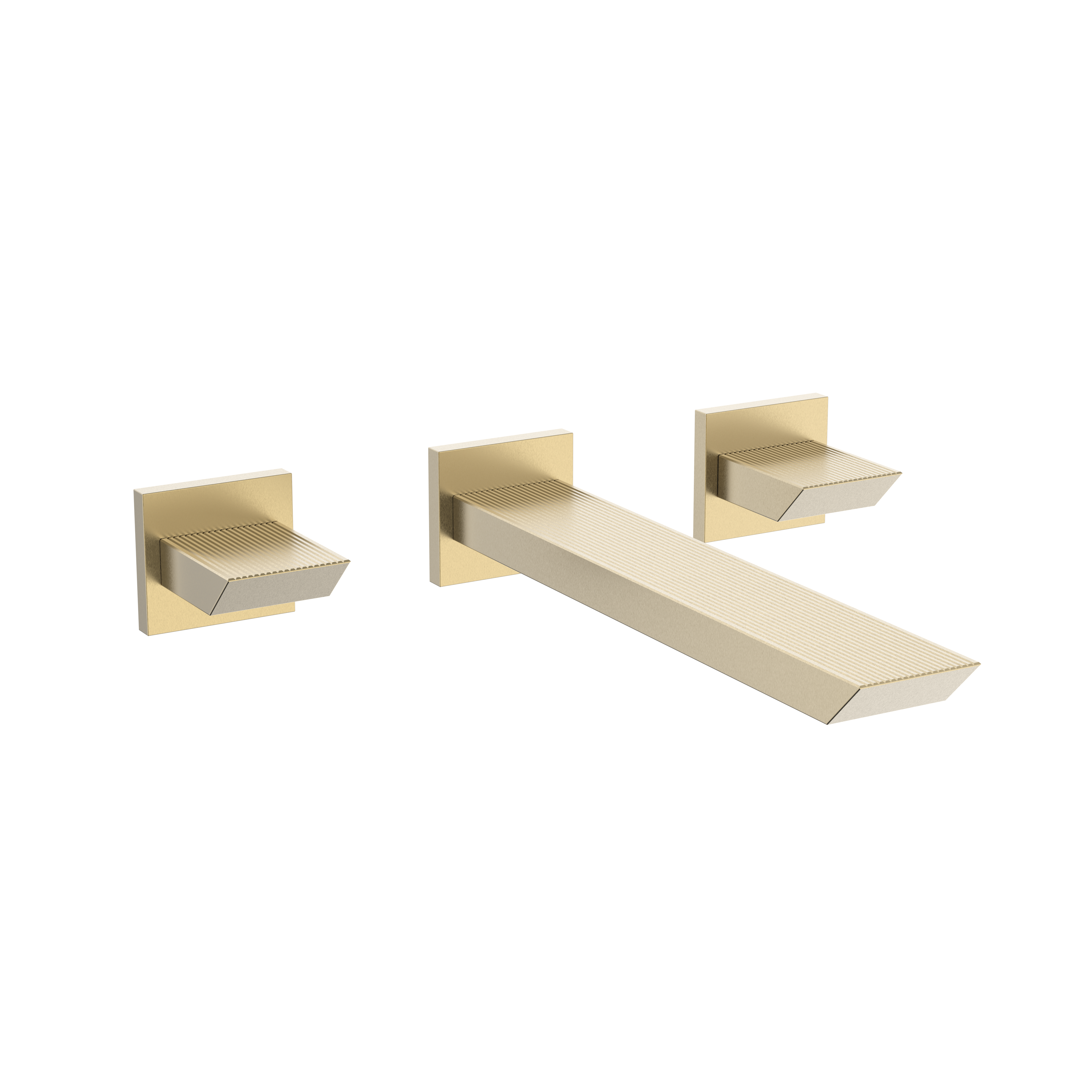 Crosswater Limit 3H Basin Mixer Set Wall Mounted Brushed Brass