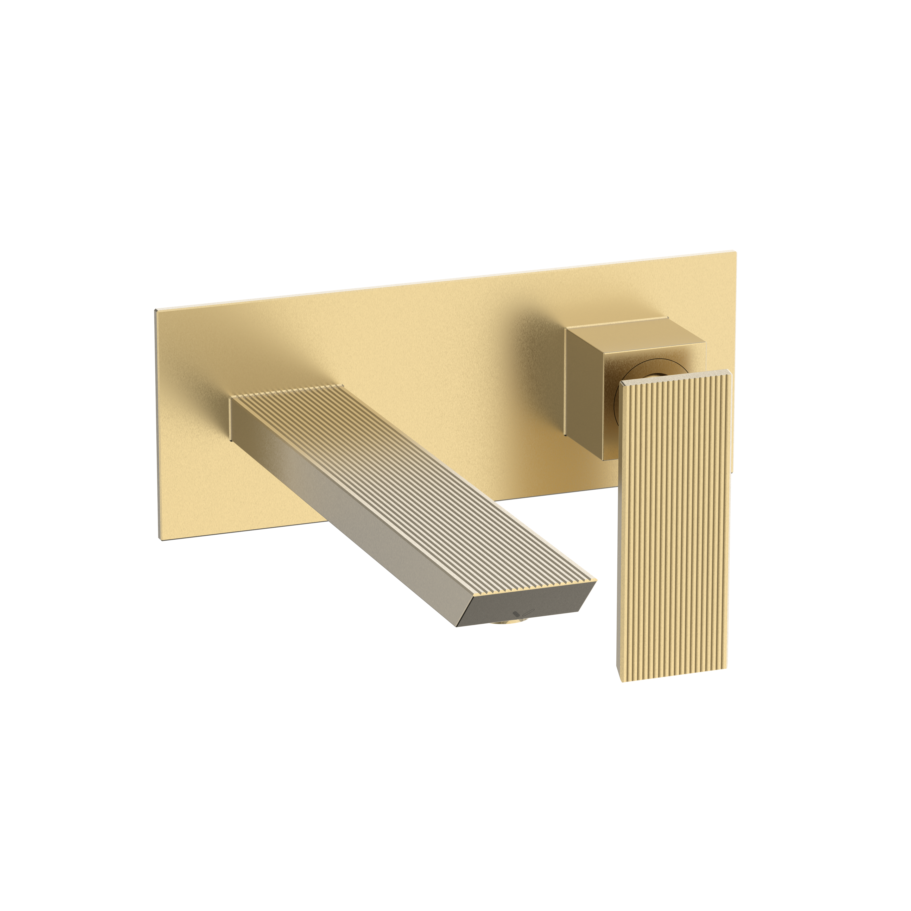 Crosswater Limit 2H Basin Mixer Set Wall Mounted Brushed Brass