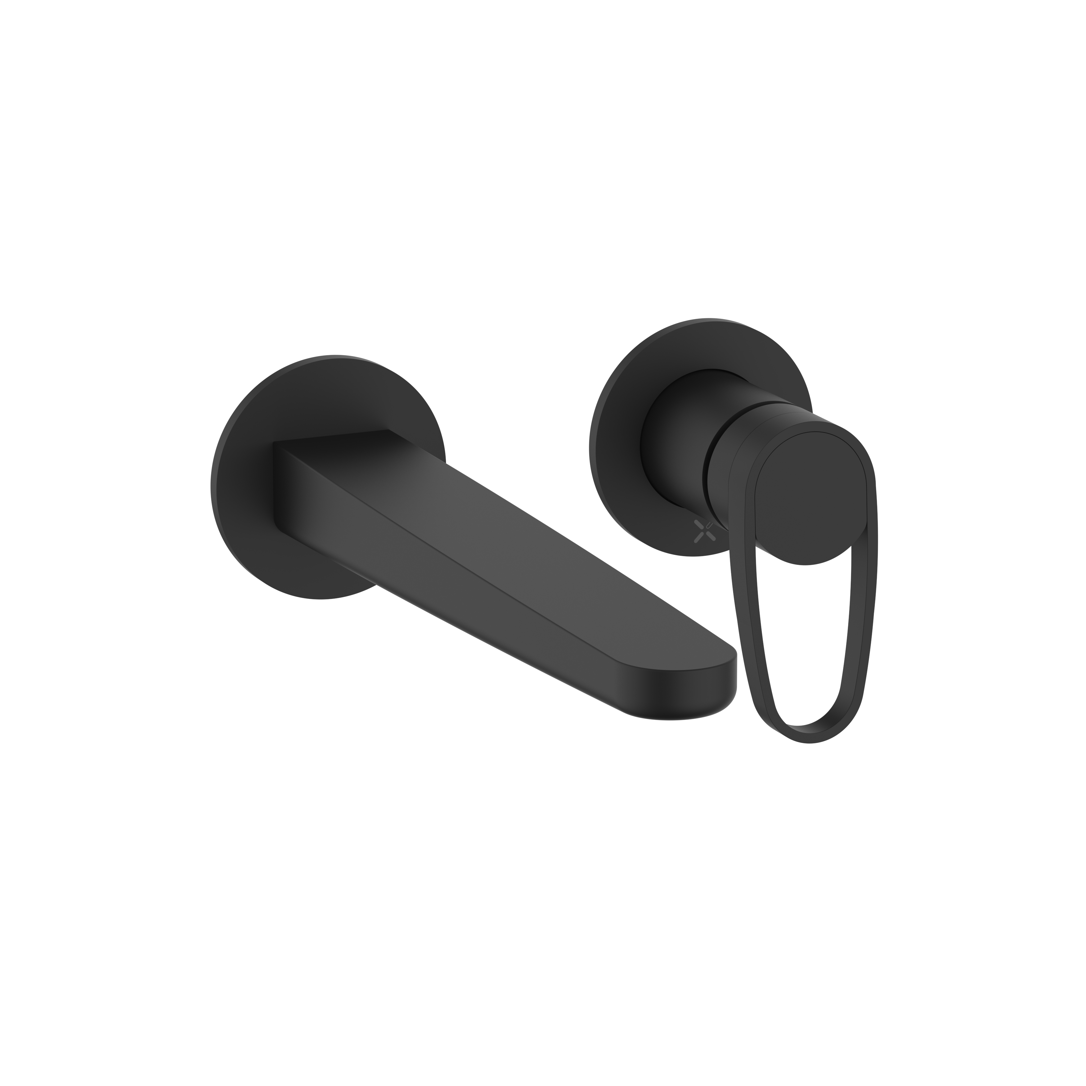 Crosswater Lazo 2H Basin Set Wall Mounted Matt Black