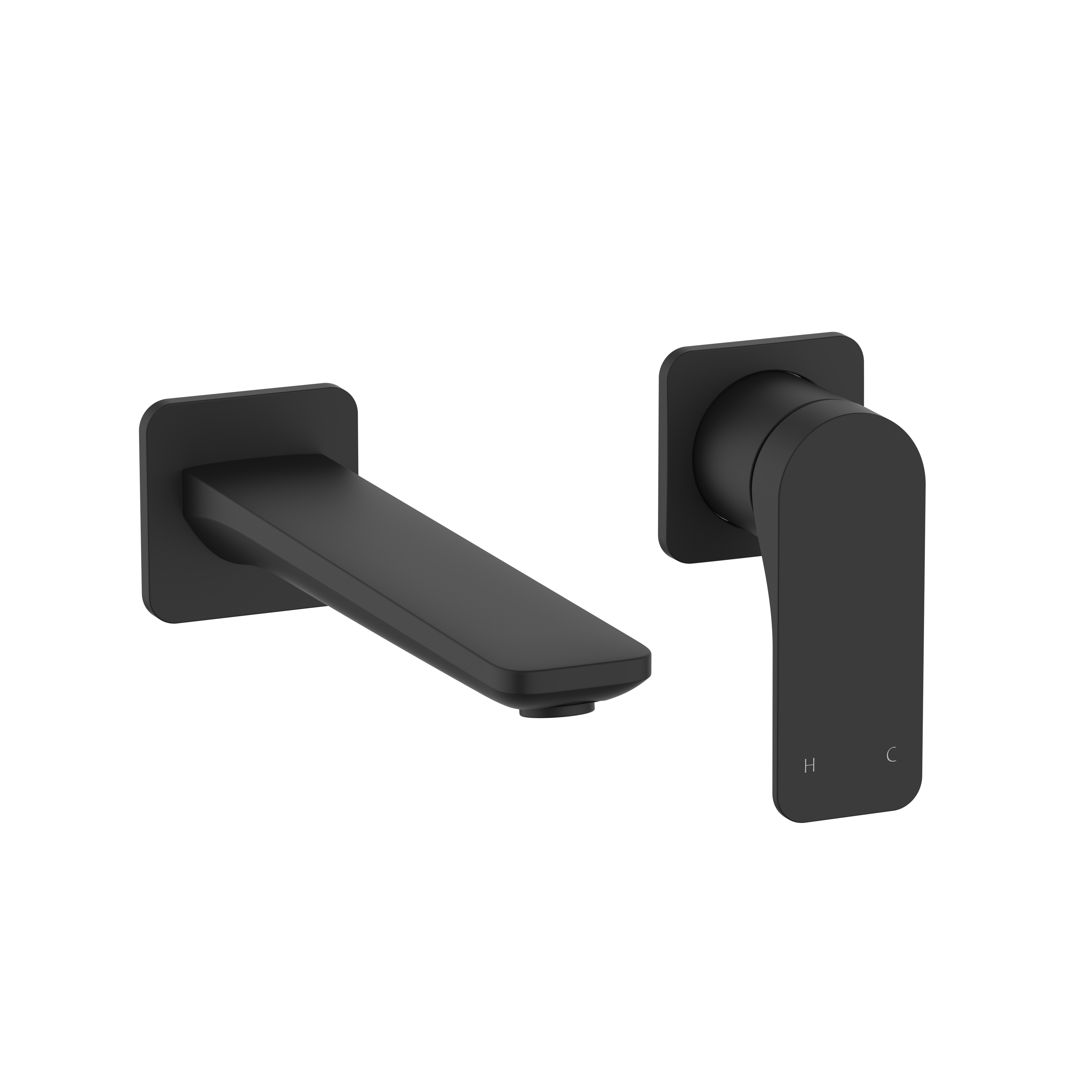 Crosswater Fuse 2H Basin Set Wall Mounted Matt Black