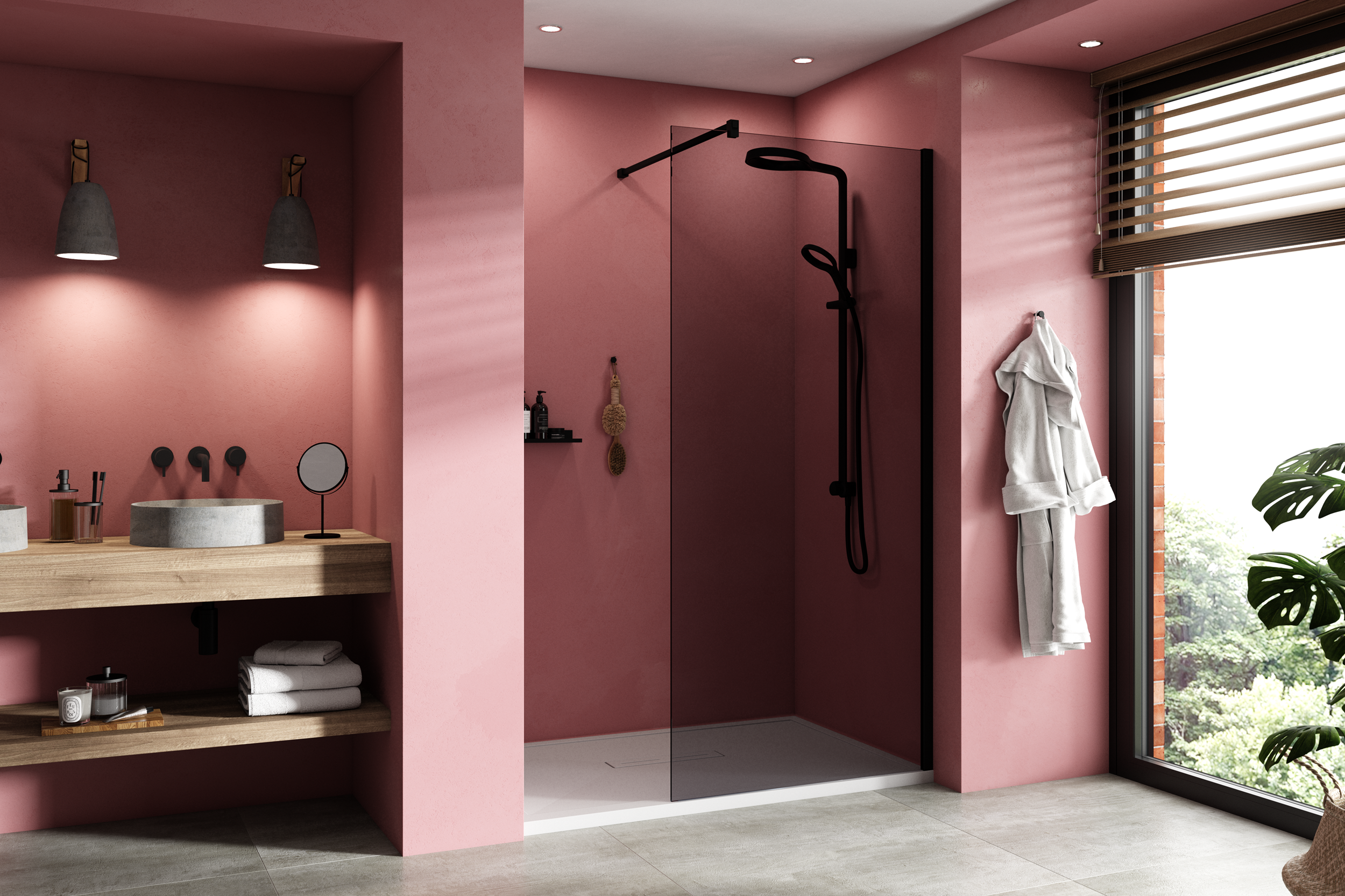 Kudos Showers Ultimate Smoked Glass Panel 10mm 1000mm