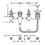 Hansgrohe Basic Set For 4 Taphole Rim Mounted Bath Mixer Tap