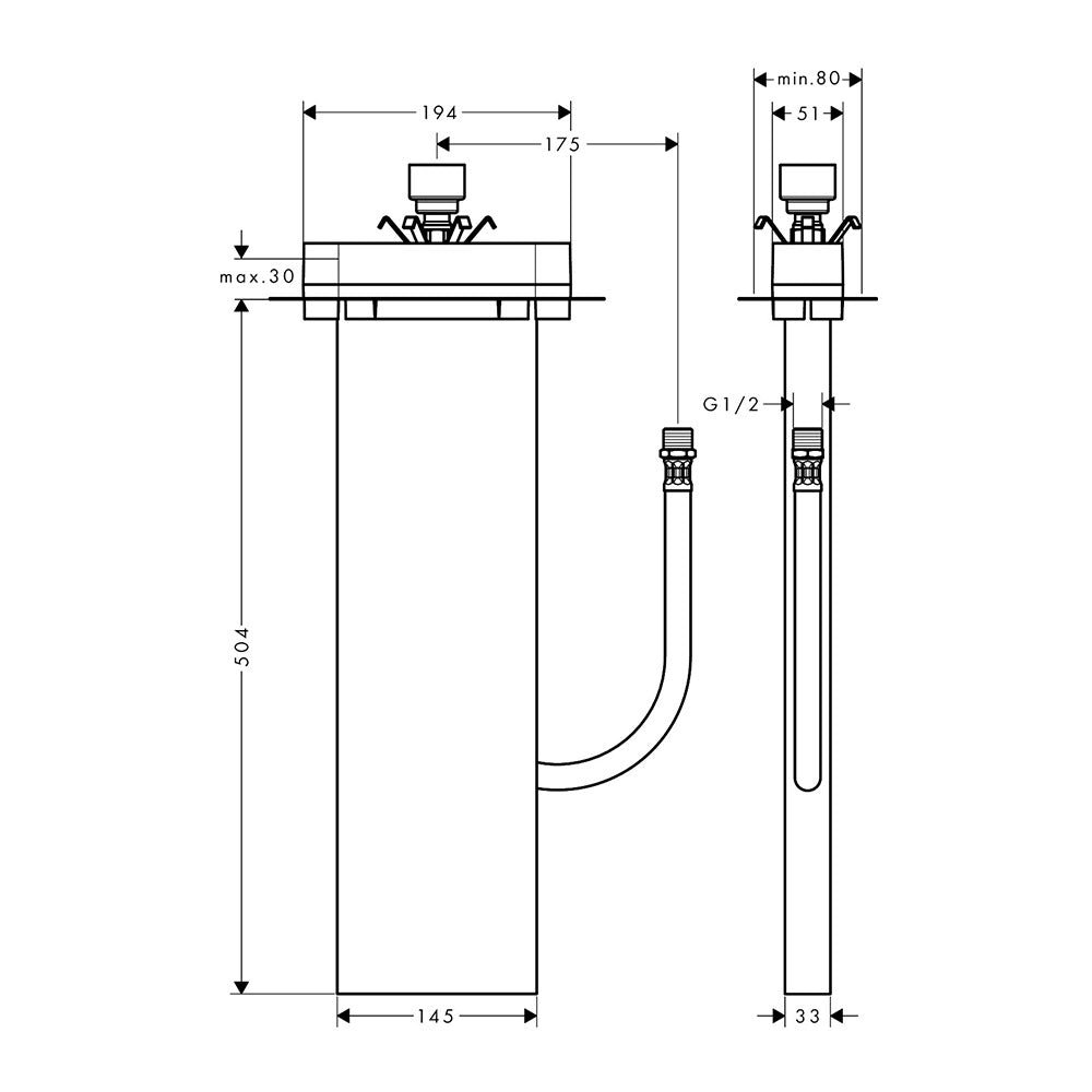 Hansgrohe sBox Rim and tile mounted bath basic set