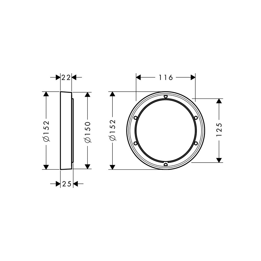 hansgrohe Extension element 15 cm, Chrome