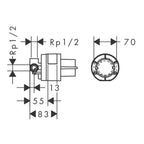 hansgrohe Basic Set for single lever shower valve for concealed installation