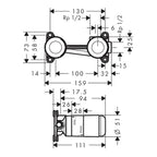 Hansgrohe Basic Valve Set For Single Lever Basin Mixer For Concealed Installation Wall-Mounted