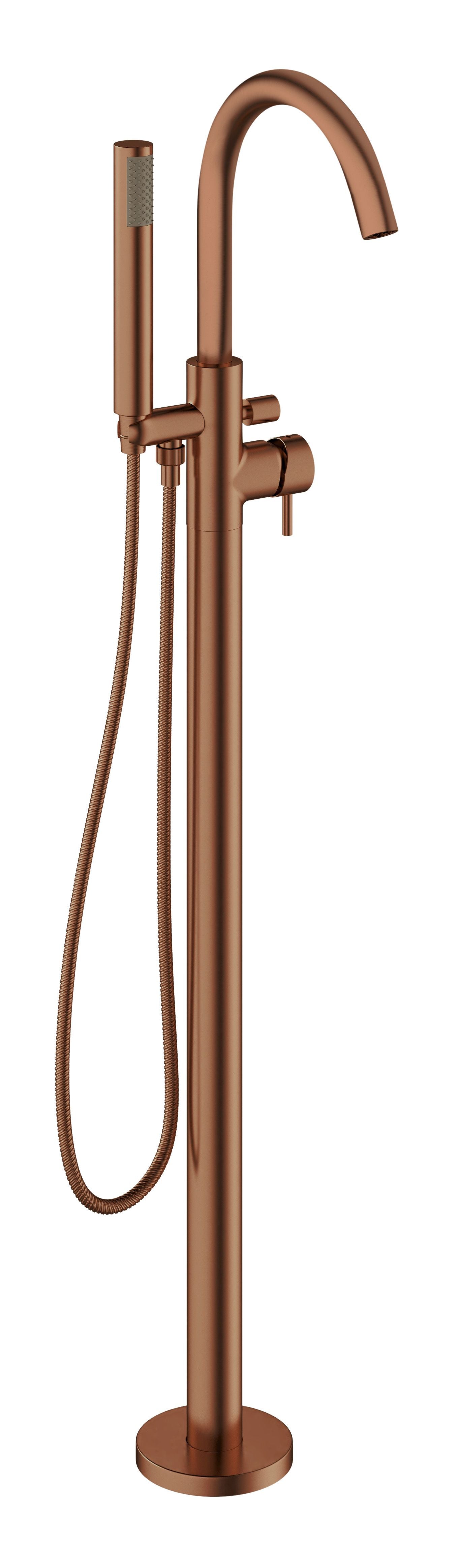 Crosswater MPairO Bath Shower Mixer Floor Standing Brushed Bronze