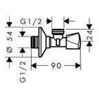 hansgrohe Angle Valve E outlet G 1/2, Chrome