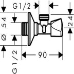 hansgrohe Angle Valve E outlet G 1/2, Chrome