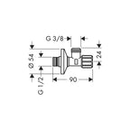 hansgrohe Angle Valve with microfilter outlet G 3/8, Chrome